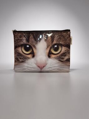 Cat's Eye London Zipper Pouch - Brown/White